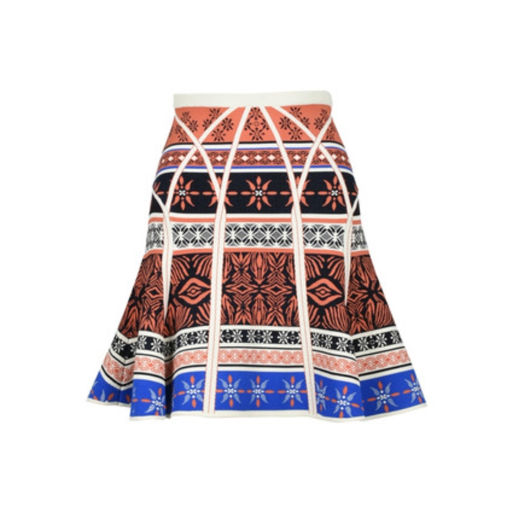 DVF Samara Desert Bands Printed Skirt